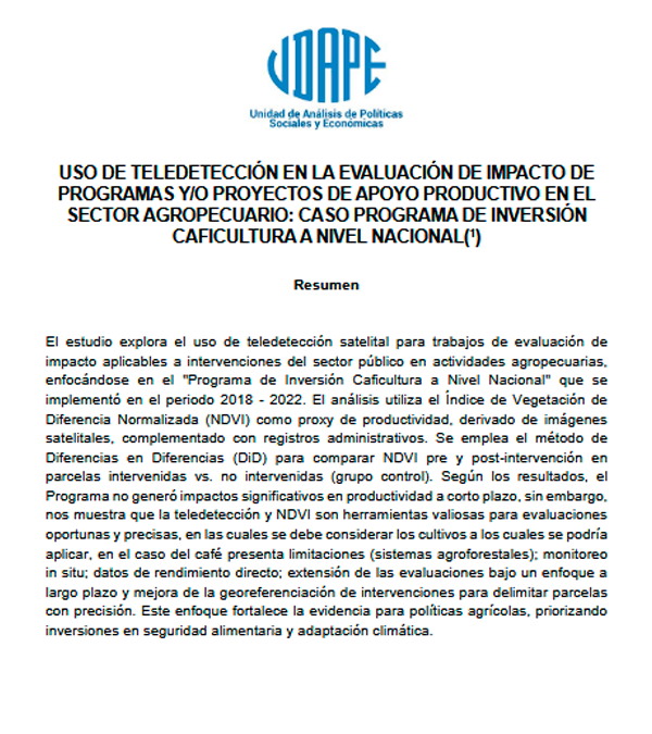 Programa de inversión caficultura a nivel nacional